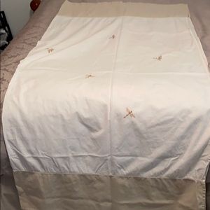 Cream colored shower curtains w/dragonflies